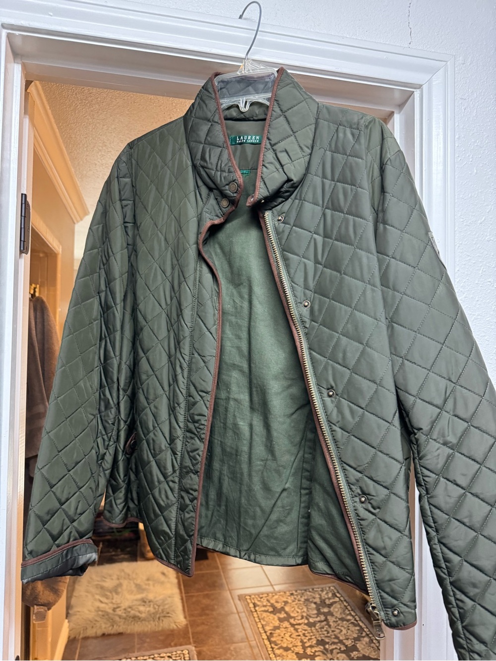 Lauren Ralph Lauren Olive Green Quilted Lightweight Jacket